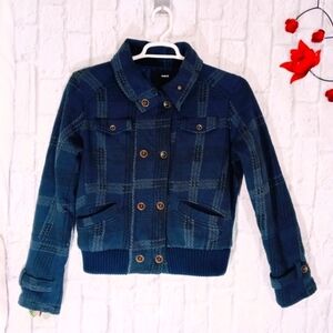 Hurley Plaid Quilted‎ lined Button Front Jacket